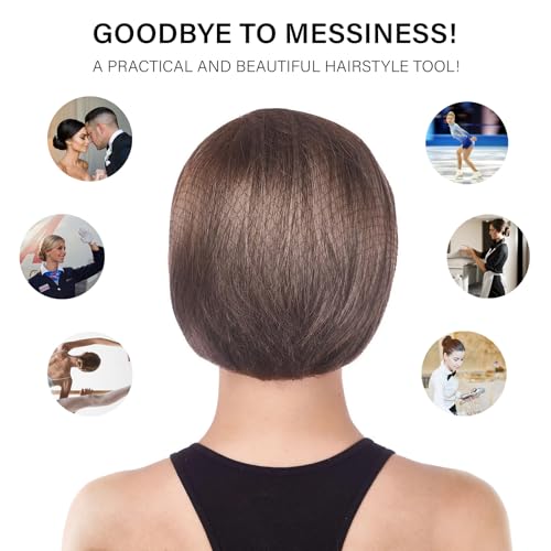100Pcs Brown Hair Nets 20 Inch - Elastic Bun & Dance