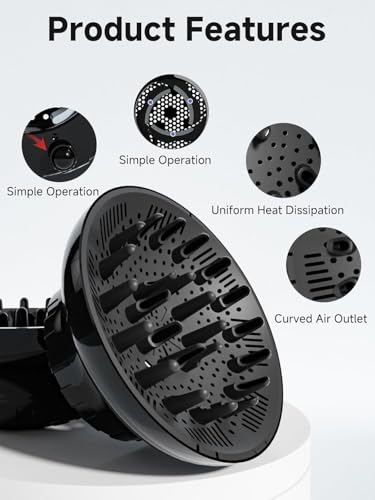 Universal Hair Diffuser Attachment for Curly Hair, 1.5-2.4"