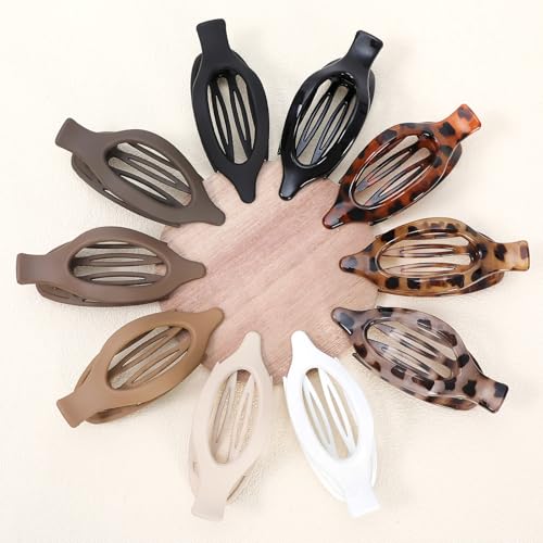 10 Pcs Flat Hair Clips Set for Thick & Thin Hair