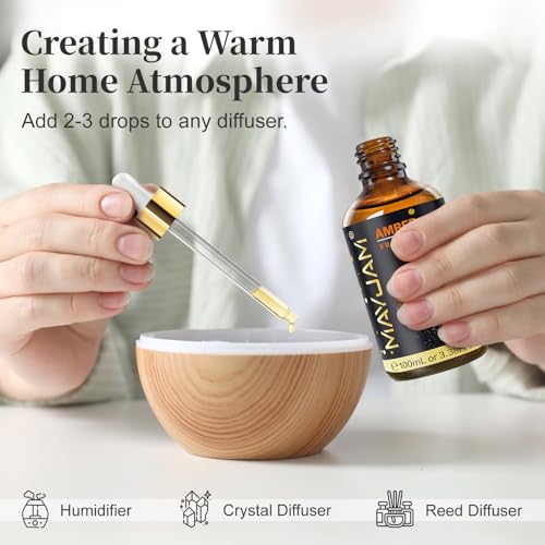 MAYJAM Amber Fragrance Oil 100ML/3.38oz for Diffusers – Amber Scent