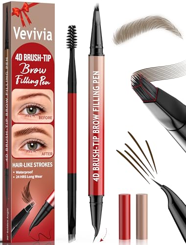 4D Eyebrow Pen Dark Brown - Hair-Like Strokes, Waterproof