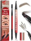 4D Eyebrow Pen Dark Brown - Hair-Like Strokes, Waterproof