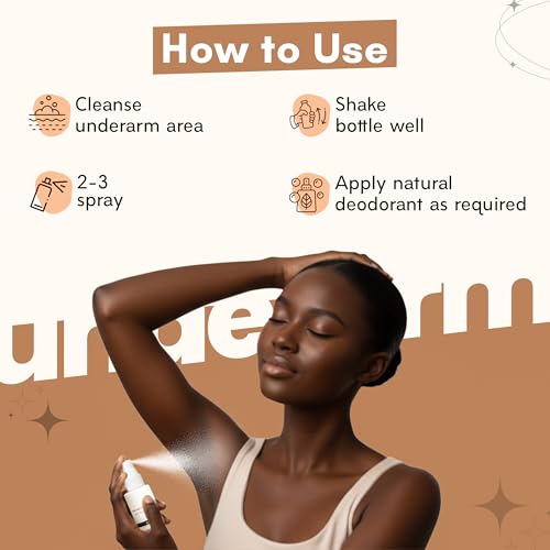 Underarm Toner, Natural Deodorant Primer, 12-Hour Odor Control, Skin Evening & Soothing Formula, Sensitive Skin Friendly