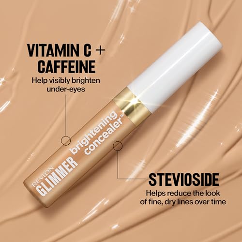 Revlon Glimmer Brightening Concealer, Liquid Under Eye Makeup, 0.3 fl oz