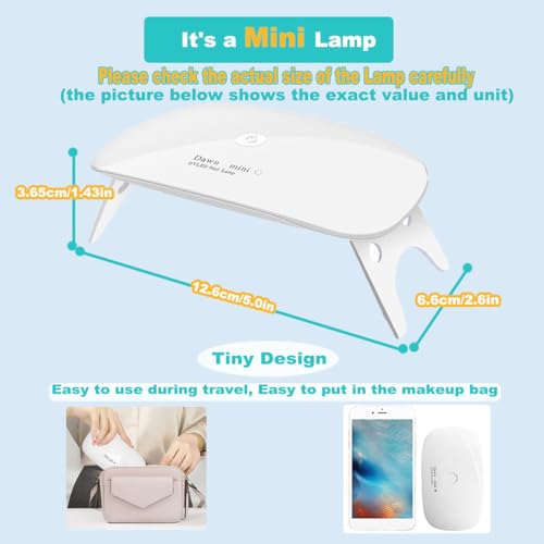 Kepma Mini UV LED Nail Lamp Portable 6W Gel Polish Curing Light
