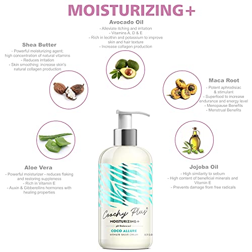 IntiMD Coochy Plus Coco Allure & Chafe Lotion Kit - Intimate Shave Cream Prevents Razor Burn, In-Grown Hair + Anti-Chafe Cream, Anti-Rubbing, Friction for Inner Thighs, Armpit, Running