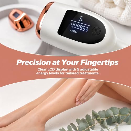 IPL Laser Hair Removal Device for Home Use, 999,999 Flashes, Permanent Hair Removal for Face, Legs, Arms, Bikini