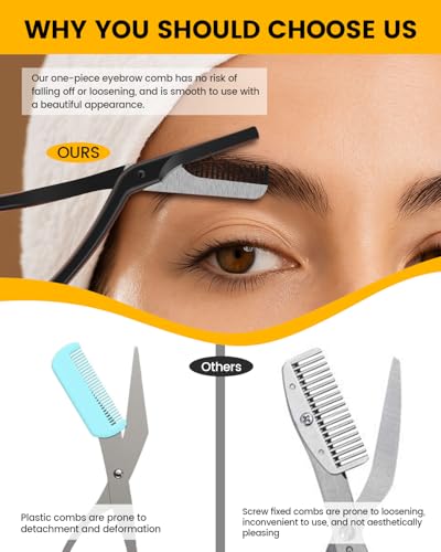 BEZOX Eyebrow Scissors with Comb – Stainless Steel Trimmer
