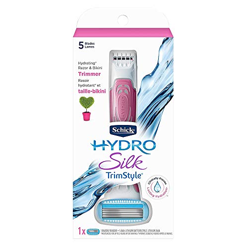 Schick Hydro Silk TrimStyle Moisturizing Razor for Women with Bikini Trimmer,1 Count