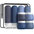 Travel Toiletry Bottles 8 Pack - TSA Approved Silicone Containers Kit with Jars & Labels