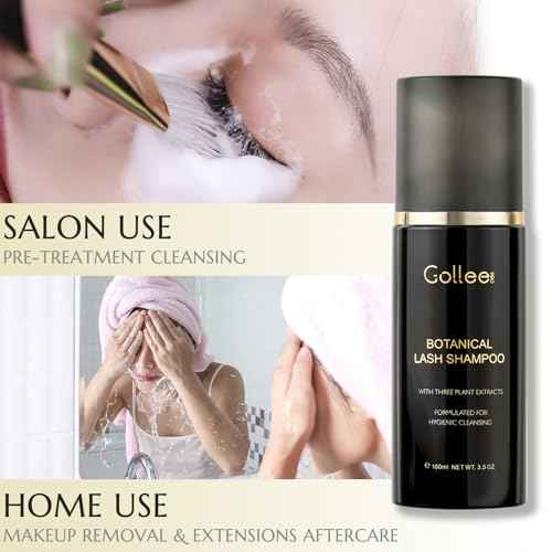 Lash Shampoo -100 ML Eyelash Shampoo Eyelash Extension Cleanser for Lash Extensions with Brush Eyelash Wash for Extensions & Natural Lashes/Paraben & Sulfate Free Safe Makeup Remover