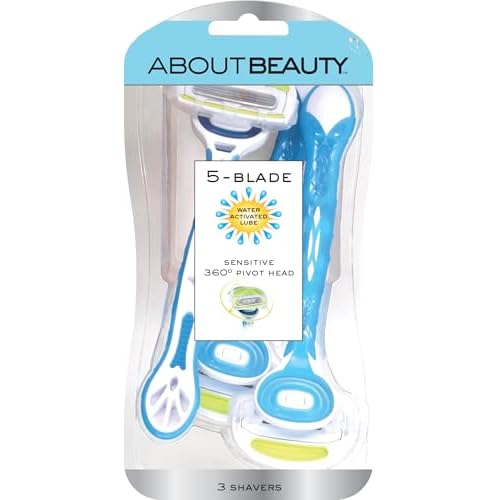 5 Blade Water Activated Disposable Razors, 3 Gentle Beauty Groomers for Hair Removal, Ideal for Shaving and Exfoliating, Japanese Steel Gently Removes Body Hair
