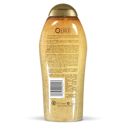 OGX Smoothing Coconut Coffee Exfoliating Body Scrub, 19.5 Fl Oz