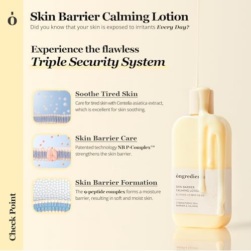 ONGREDIENTS Skin Barrier Lotion + Calming Toner I Hydrating, Soothing, Calming, Skin Barrier Care for Dry, Sensitive Skin I Vegan, Korean Skin Care