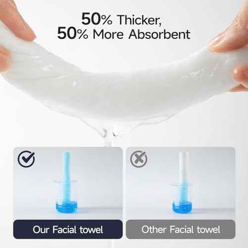 ECOLOOK Disposable Face Towel XL-60 Count Upgraded Thick Facial Towels, Ultra Soft Clean Face Towels Disposable, 10"x12" & 90 GSM, Ideal for Sensitive Skin?-1 PACK