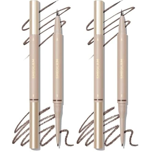 SHEGLAM Dual-Sided Eyebrow Pencils Cream Waterproof Long Lasting Eye brow Pen Makeup - Auburn (Pack of 2)