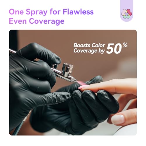 SAVILAND Dilution-Free Airbrush Gel Nail Polish: 6PCS 20ml White Pink Nude Airbrush Paint for Nails 0-Acetone Non-Toxic Airbrush for Nails Gel 28 Days Lasting for Ombre French Nail Art Party