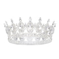 Queen Crown Rhinestone Tiara for Weddings & Parties - Silver & White