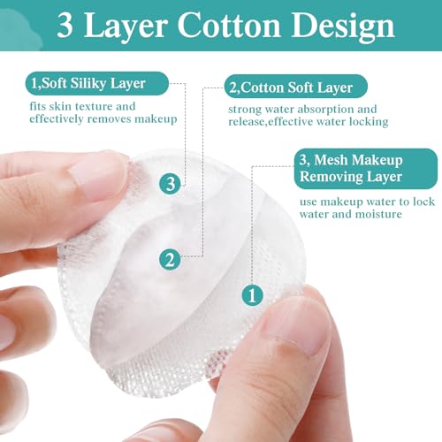 Maxcheck 2000 Pcs Cotton Rounds Bulk Exfoliating Rounds for Face Makeup Remover Cotton Facial Pads for Face Makeup Removal Toner Pads