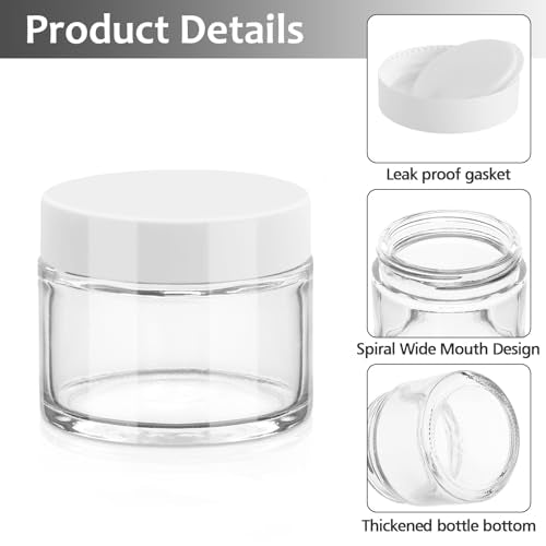 Accmor 10 Pc Glass Cosmetic Jars with Lids & Spatulas