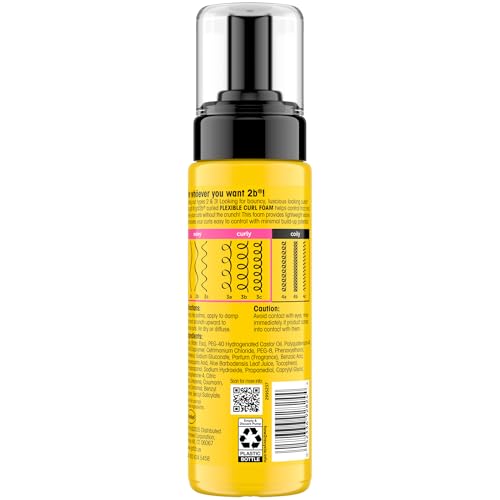 Got2B Curled Flexible Curl Foam, 6.7 Fl Oz, Hair Mousse for Frizz Control and Heat Protection, Lightweight Hold, No-Crunch Definition for Wavy & Curly Hair Styling, Aloe Vera & Vitamin E Infused