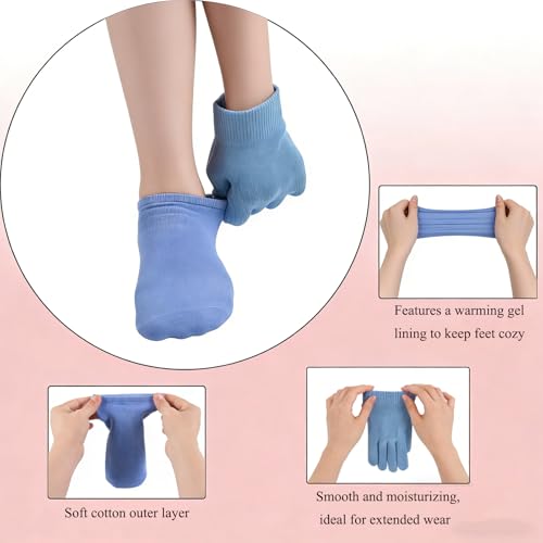 8 PCS Moisturizing Gloves and Socks,Gel Spa Moisturizing Therapy Sock&Glove,Night Gloves for Dry Hands Women£¬Heal Eczema,Repairing Dry Cracked, Hands Feet Skin Care Gloves Socks Set for Woman