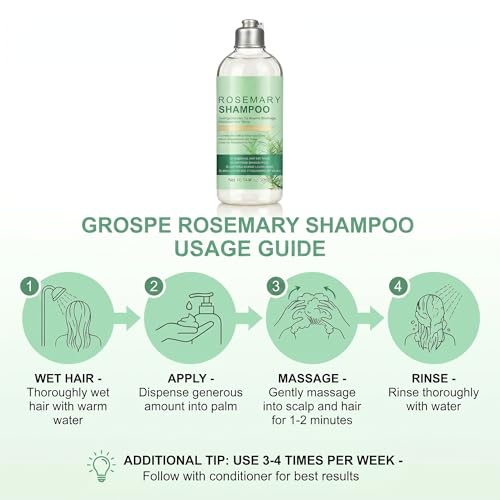 Grospe Rosemary Shampoo for Hair Growth & Strengthening - 10.14 Fl Oz