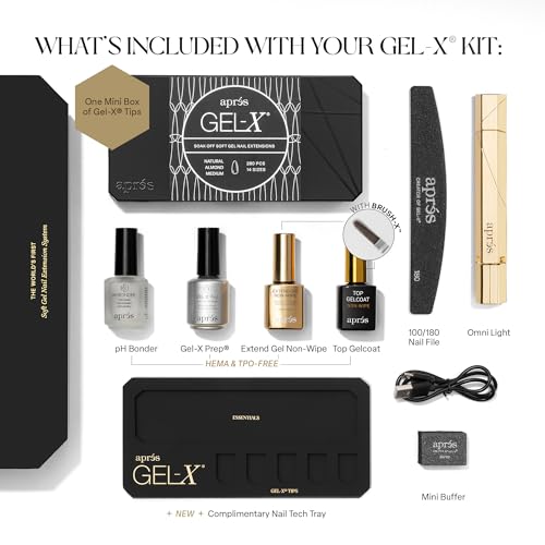 Aprés Gel-X Soft Gel Nail Extension Starter Kit - Natural Almond Medium