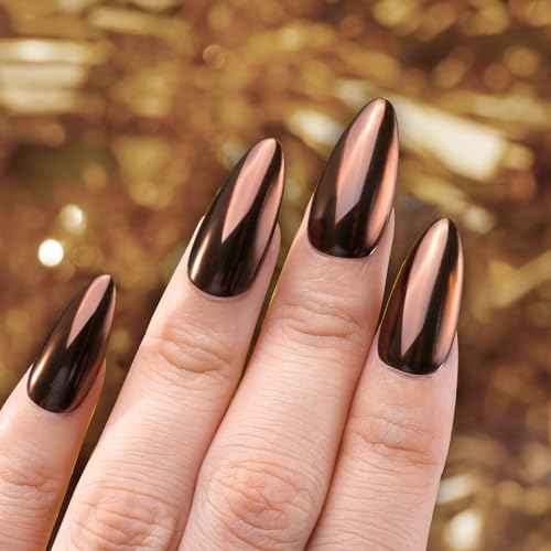 Pretty Diva Chrome Nail Powder - Coffee Chocolate Effect Nail Art Mirror Chrome Nail Powder, Brown Metallic Mirror Chrome Powder Pigment for Nail Art Decoration