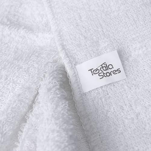 Textila Terry Wash Cloths 12x12 – Pack of 10 White Cotton