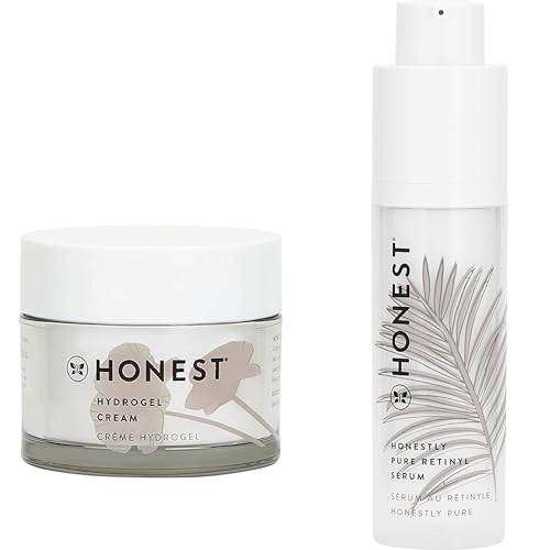 Honest Beauty Gentle Gel Everyday Face Cleanser + Hyaluronic Acid Infused Moisturizing Hydrogel Cream Bundle | Sensitive Skin Friendly | EWG Verified + Cruelty Free | 5 fl oz, 1.7 fl oz