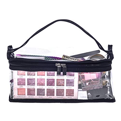 Small Rectangular Clear PVC Makeup Bag Make Up Artist Tool Organizer Pouch Bag Transparent Vinyl Cosmetic Bag Actor Bag with Handle