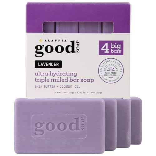 Alaffia Lavender Good Soap Value Pack 4 Count, 20 OZ