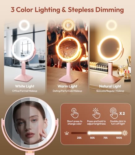 Lighted Makeup Mirror 30X Magnification, Adjustable with 4000mAh Battery