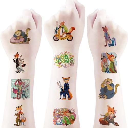 40Pcs Zootopia Temporary Tattoo Stickers for Kids