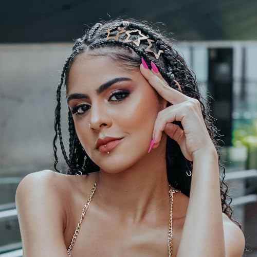 30 Pcs Metal Star Hair Clips 2000s Y2K Snap Barrettes 1.25 In Non Slip Star Hair Accessories for Women,Matte Multiple Brown