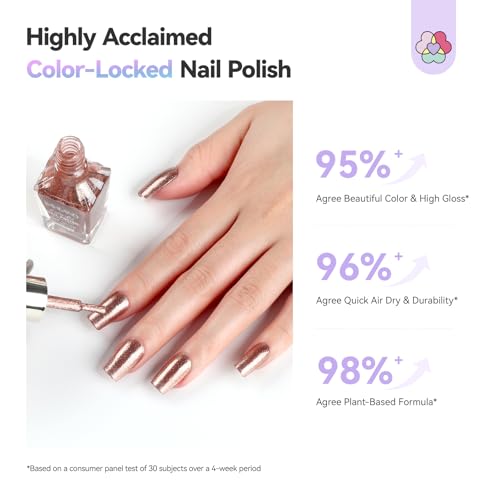 SAVILAND Diamond Glitter Nail Polish Set 6 Colors, Quick Dry, 0.34 Fl Oz Each, Pack of 6