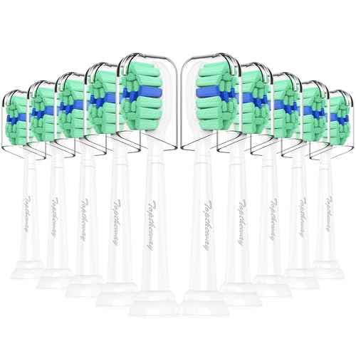 Toptheway Toothbrush Replacement Heads Compatible with Philips Sonicare ProtectiveClean DiamondClean C2 G2 W 4100 5100 5300 Plaque Control, 10 Pack