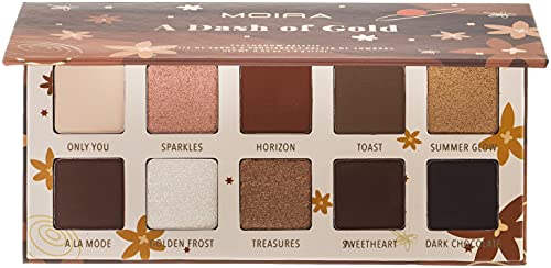 Moira A Dash of Gold Shadow Palette - 10 Pigmented Shades