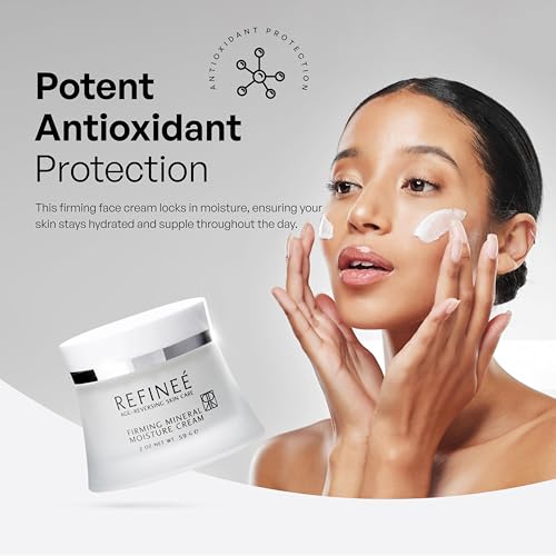 REFINE? Face Moisturizer Mineral Cream with Peptides and Rosehip (2oz), Firming Light Weight Anti-Aging Anti-Oxidant Vitamin-Filled Face Moisturizer for All Skin Types, Hydrates & Firms Skin