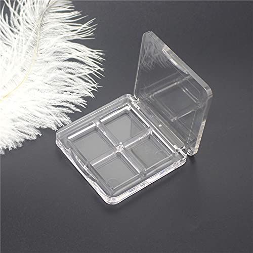 3Pcs Clear Eyeshadow Palette Box with 4 Grids DIY Refillable