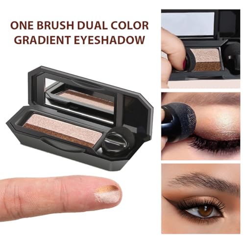 Dual Color Eyeshadow,Waterproof Glitter Eye Shadow,Smooth Texture Highly Pigmented Dual-Color Eyeshadow Shimmer Long Lasting For Eye Makeup(02#)