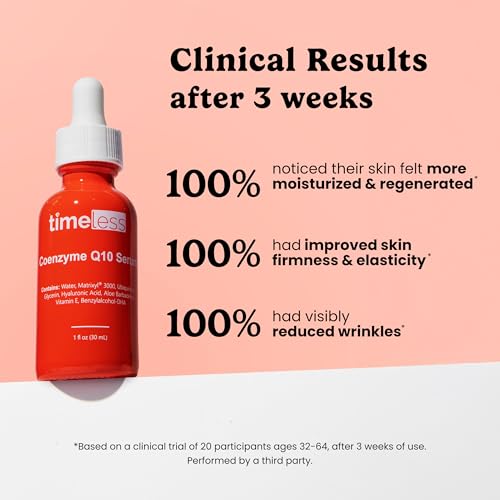 Timeless Skin Care Coenzyme Q10 Serum - Skin Care Serum for Smoothing - Fragrance-Free - Coenzyme Q10 - with Hyaluronic Acid - 1 oz (Pack of 2)