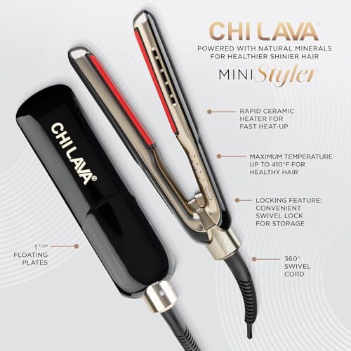 CHI Lava MiniStyler 1.5-Inch Flat Iron & 2oz Iron Guard Gift Duo