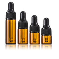 4-Piece Amber Glass Dropper Bottles (1ml, 2ml, 3ml, 5ml)