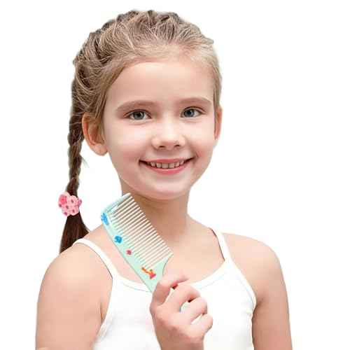 Small Cute Hair Comb,2 Piece Mini Hair Comb Set Toddler Combs Set for Girls Boys Kids Fine Tooth Rat Tail Comb Portable Plastic Hairdressing Combs Gift For Wet And Dry Hair (Blue Whale)