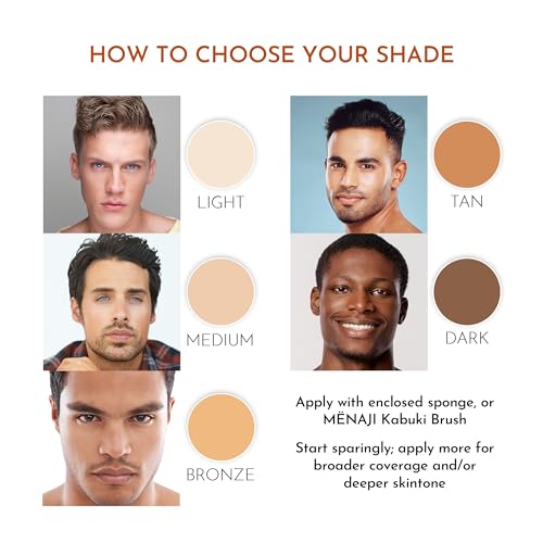M?NAJI Anti-Shine Powder (HDPV) - Anti-Shine Face Make-Up for Men - Natural Looking Makeup - Mens Cosmetics - Medium