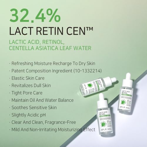 APLB Lactic Acid Retinol Ampoule Serum | LACT RETIN CEN¢â 32.4% 1.35 FL.OZ/Korean Skincare, Wrinkle care, Dark spots, Exfoliant, Revitalize for gentle and improve skin texture