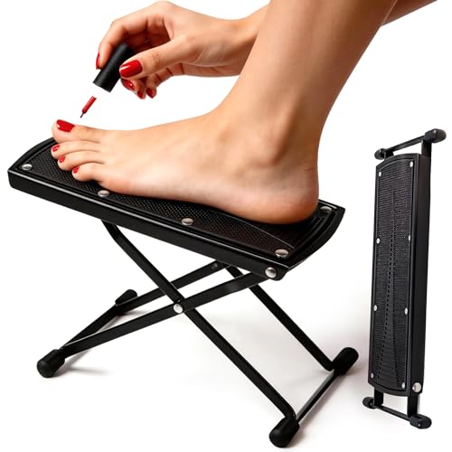 Foldable Pedicure Foot Rest Stand - 6-Height Adjustable Non-Slip Stool