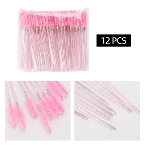 Tbestmax 1200 Disposable Mascara Wands Eyelash Brush Spoolies for Eyebrow Eye Lash Extension, Makeup Brushes Applicators Kits - Pink